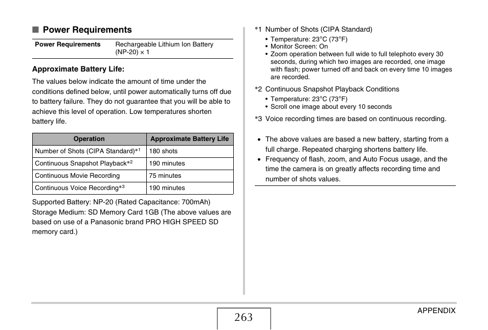 Power requirements | Casio EX-Z18 User Manual | Page 263 / 265