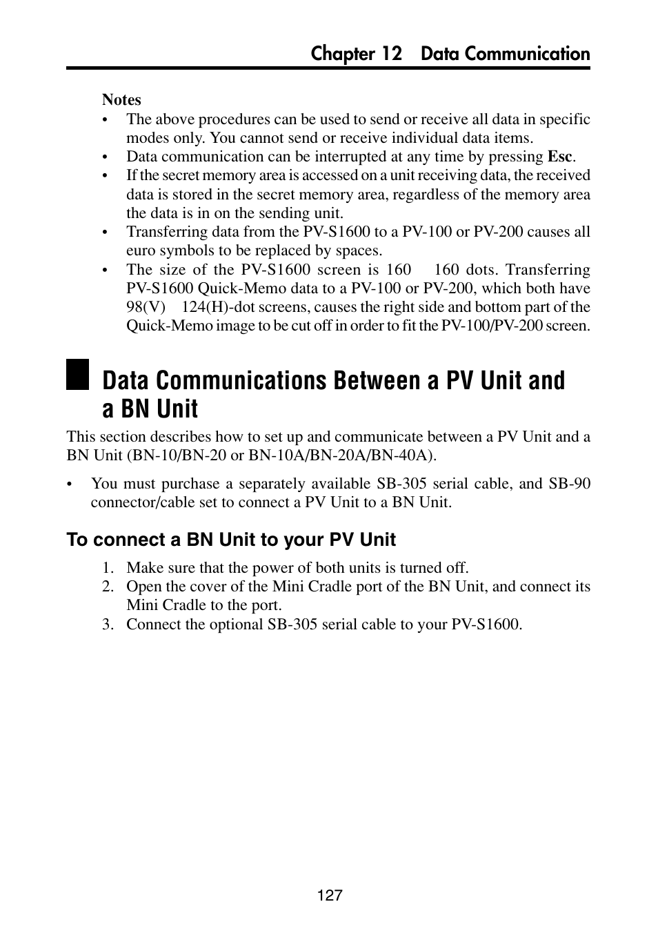 To connect a bn unit to your pv unit | Casio PV-S6100 User Manual | Page 129 / 189