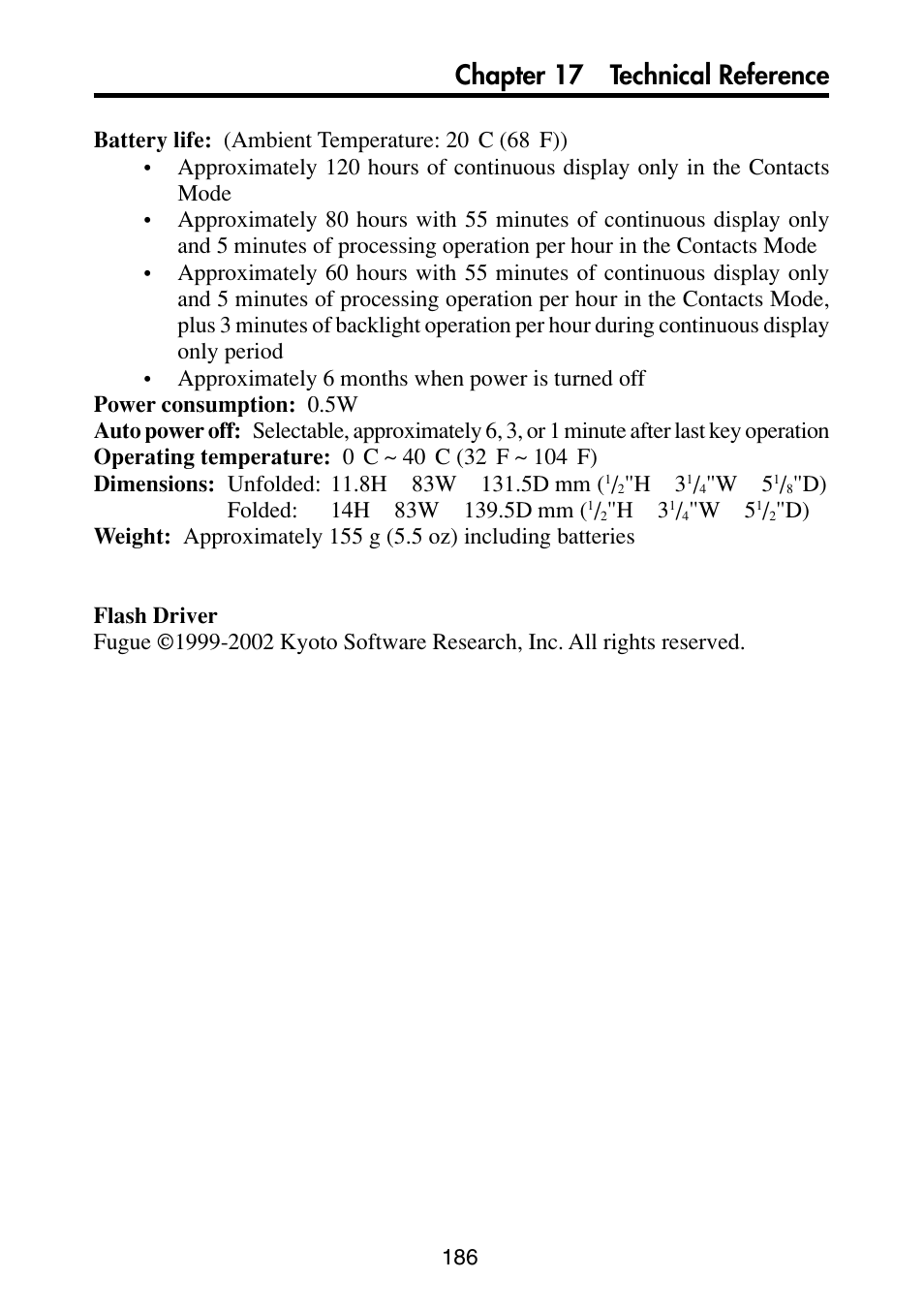 Chapter 17 technical reference | Casio PV-S6100 User Manual | Page 188 / 189