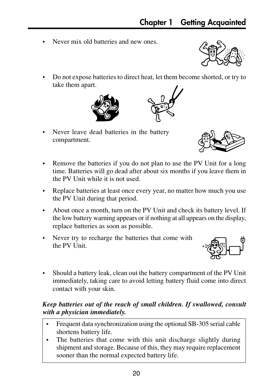 Chapter 1 getting acquainted | Casio PV-S6100 User Manual | Page 22 / 189