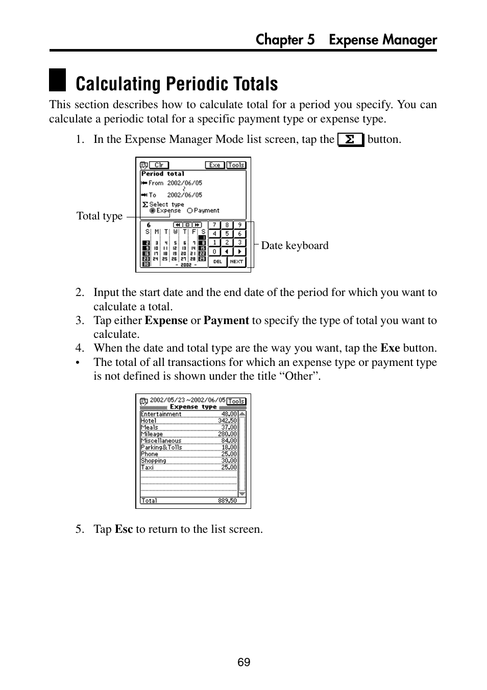 Calculating periodic totals | Casio PV-S6100 User Manual | Page 71 / 189