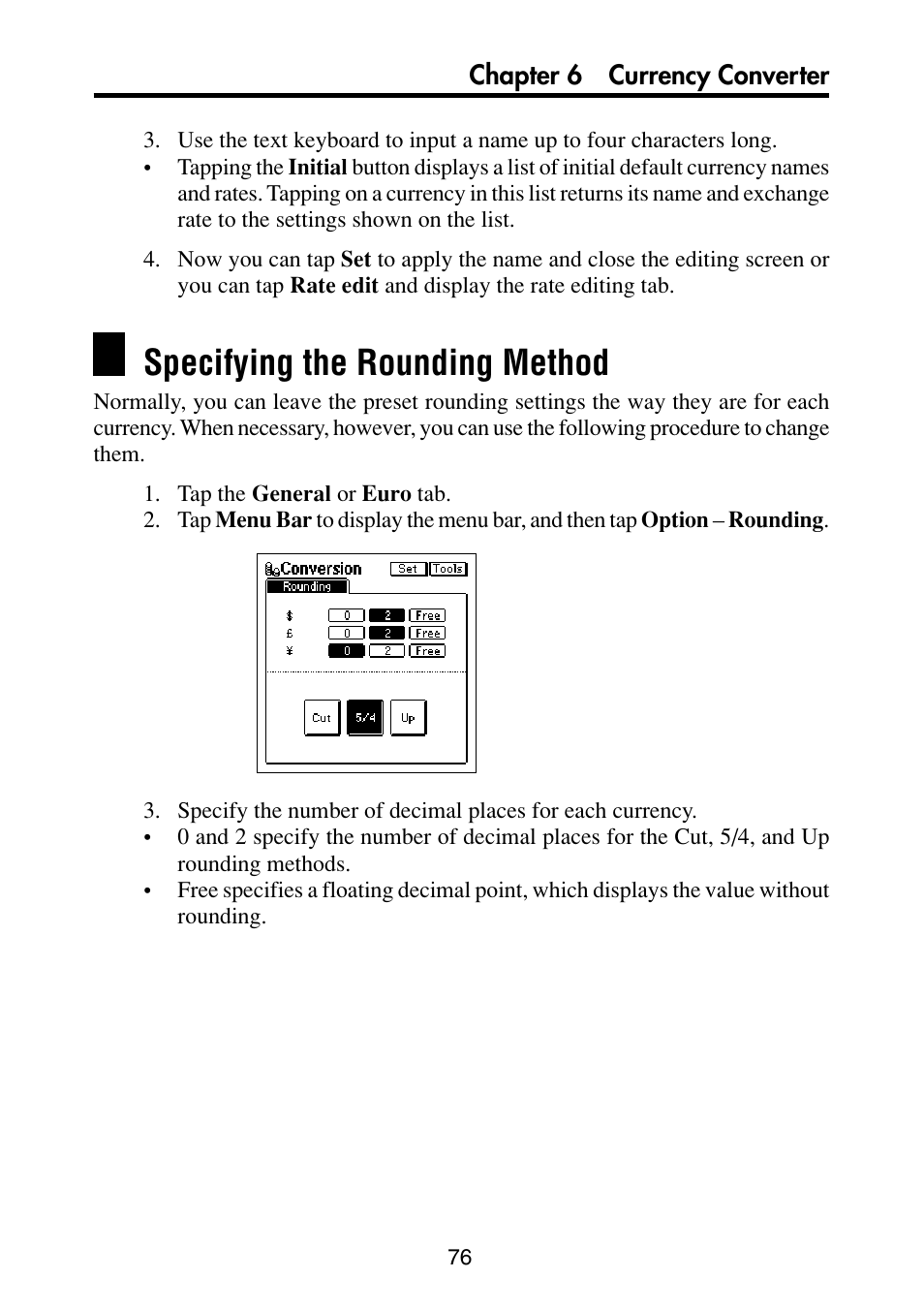 Specifying the rounding method | Casio PV-S6100 User Manual | Page 78 / 189