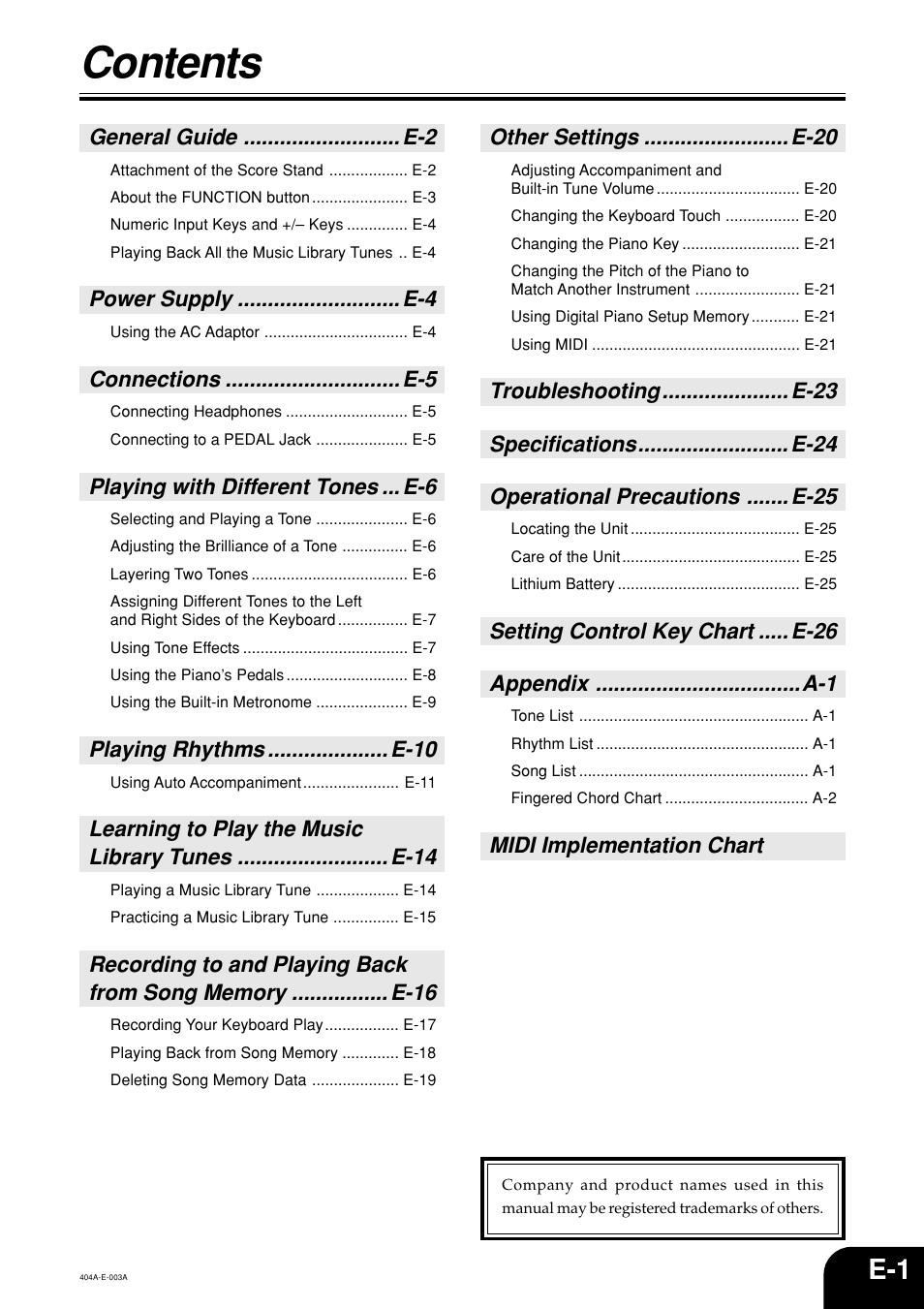Casio PX110 User Manual | Page 3 / 32