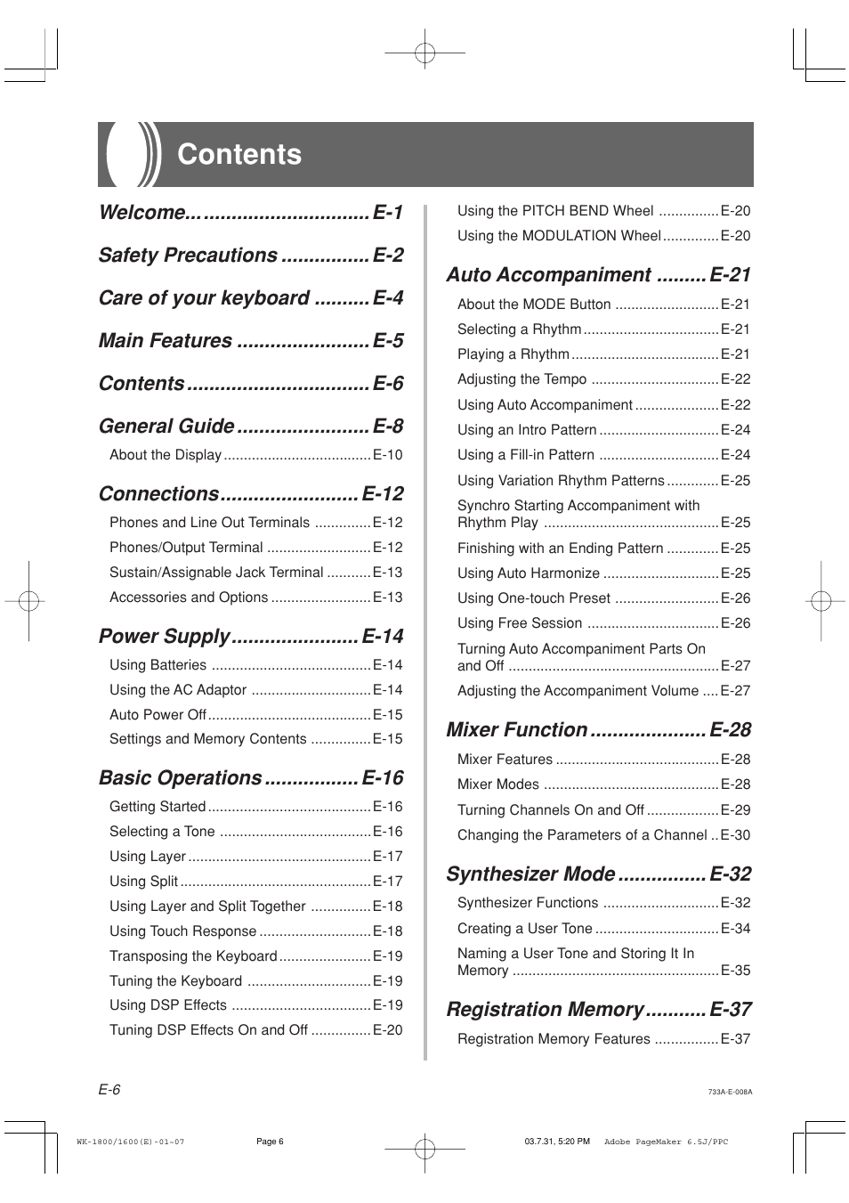 Casio WK1800 User Manual | Page 8 / 96