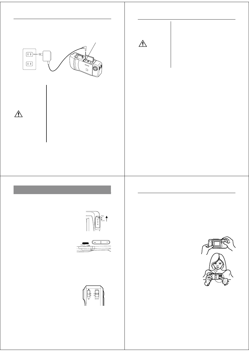 Caution, Recording images, Using ac power | Casio QV-120 User Manual | Page 5 / 17