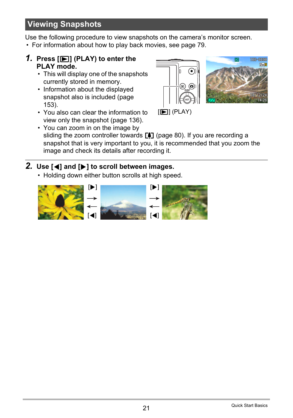 Viewing snapshots | Casio EXILIM K1124PCM2DMX User Manual | Page 21 / 169