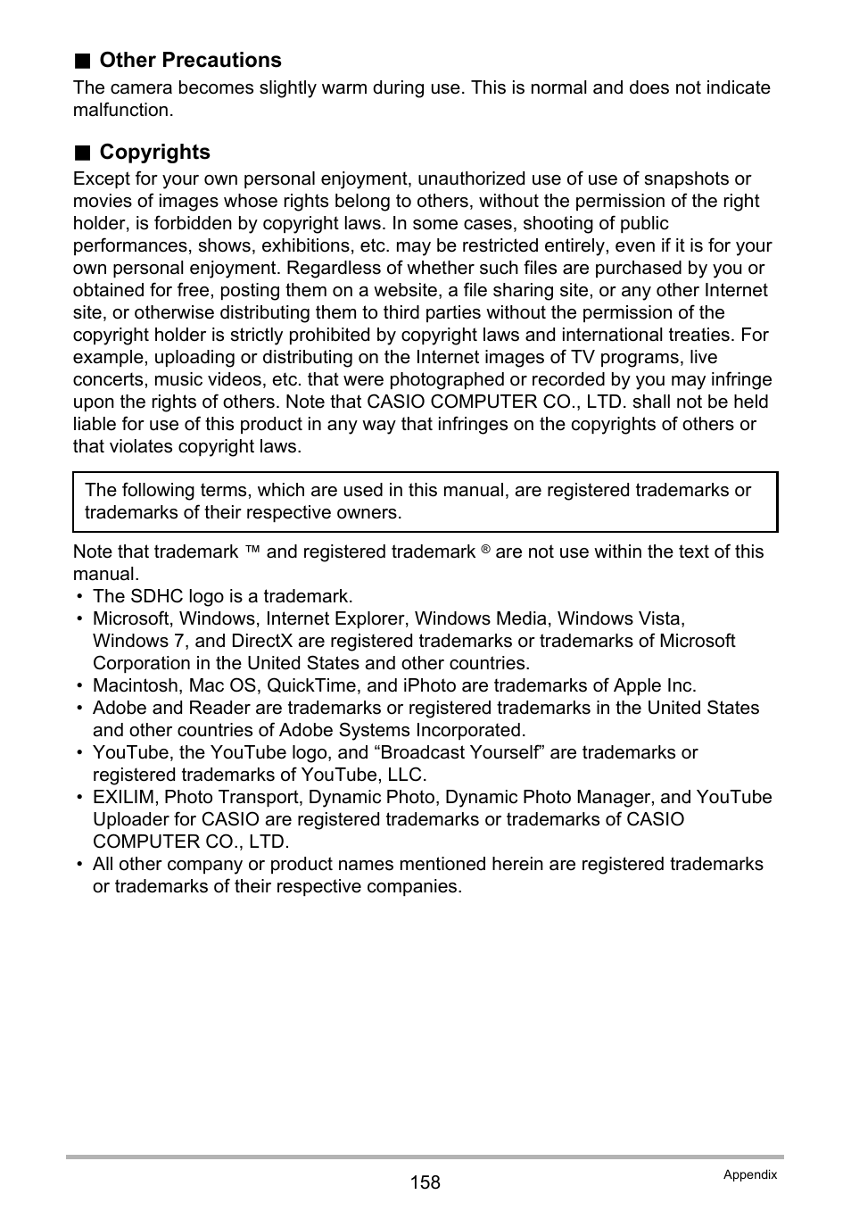Casio Exilim EX-Z330 User Manual | Page 158 / 194