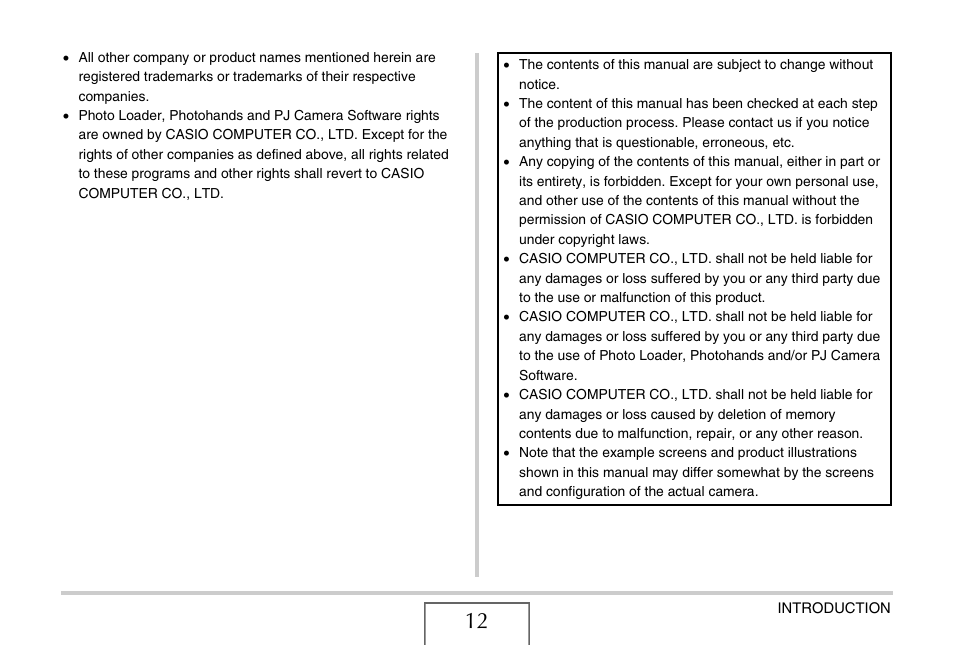 Casio YC-430 PJ User Manual | Page 12 / 248