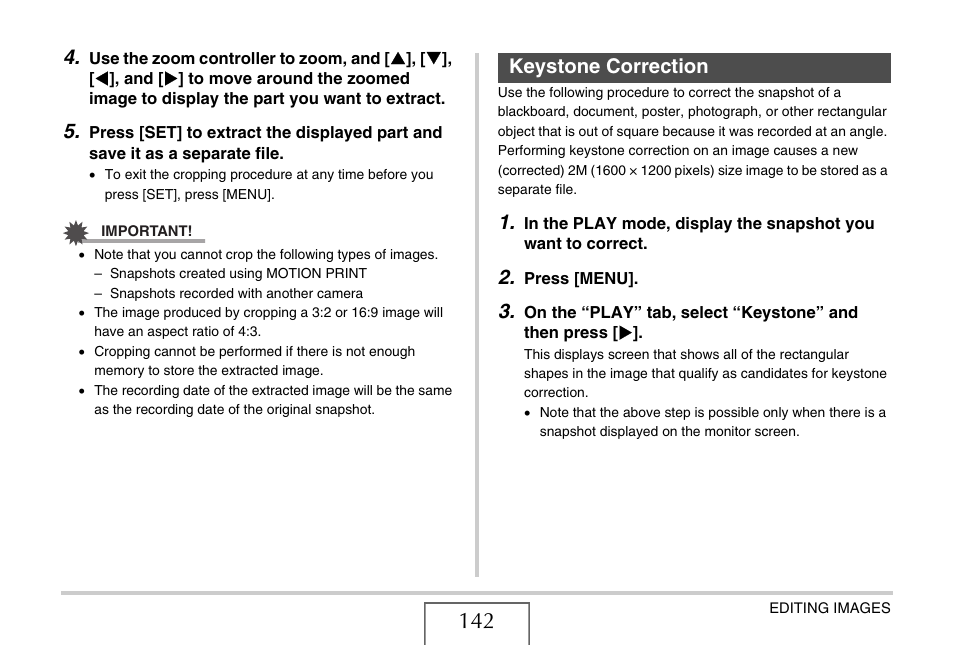 Keystone correction | Casio YC-430 PJ User Manual | Page 142 / 248