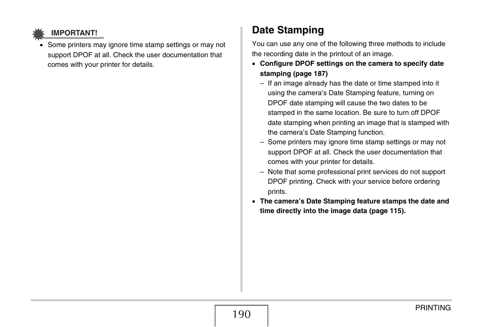 Date stamping | Casio YC-430 PJ User Manual | Page 190 / 248