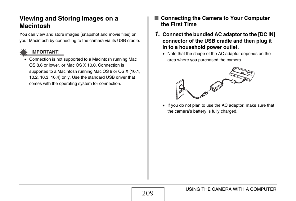 Viewing and storing images on a macintosh | Casio YC-430 PJ User Manual | Page 209 / 248