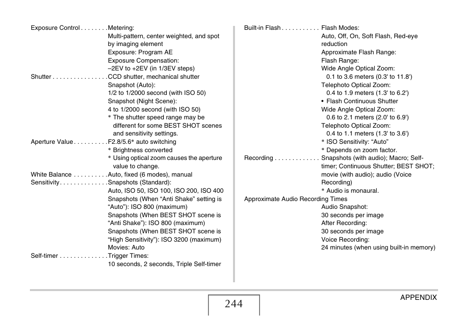 Casio YC-430 PJ User Manual | Page 244 / 248