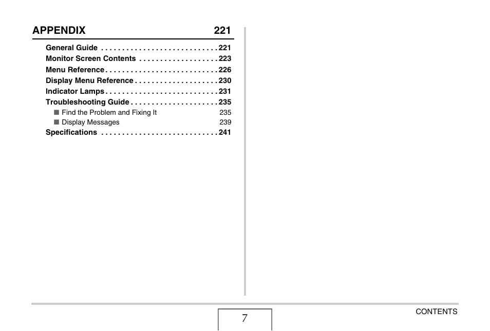Appendix 221 | Casio YC-430 PJ User Manual | Page 7 / 248