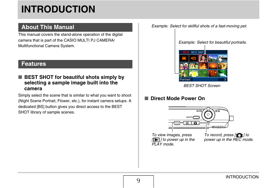 Introduction, About this manual, Features | About this manual features | Casio YC-430 PJ User Manual | Page 9 / 248
