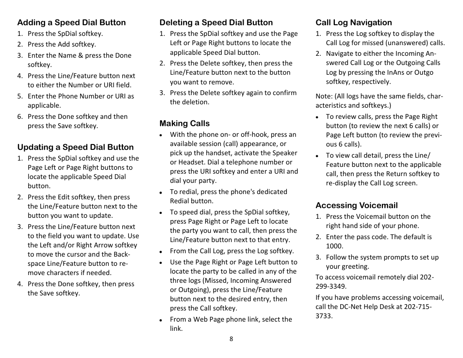 Avaya DC-NET 2420 User Manual | Page 8 / 8