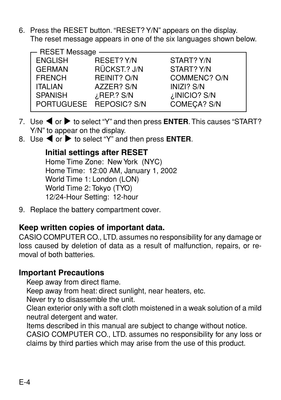 Casio Digital Diary SF-3990 User Manual | Page 6 / 31