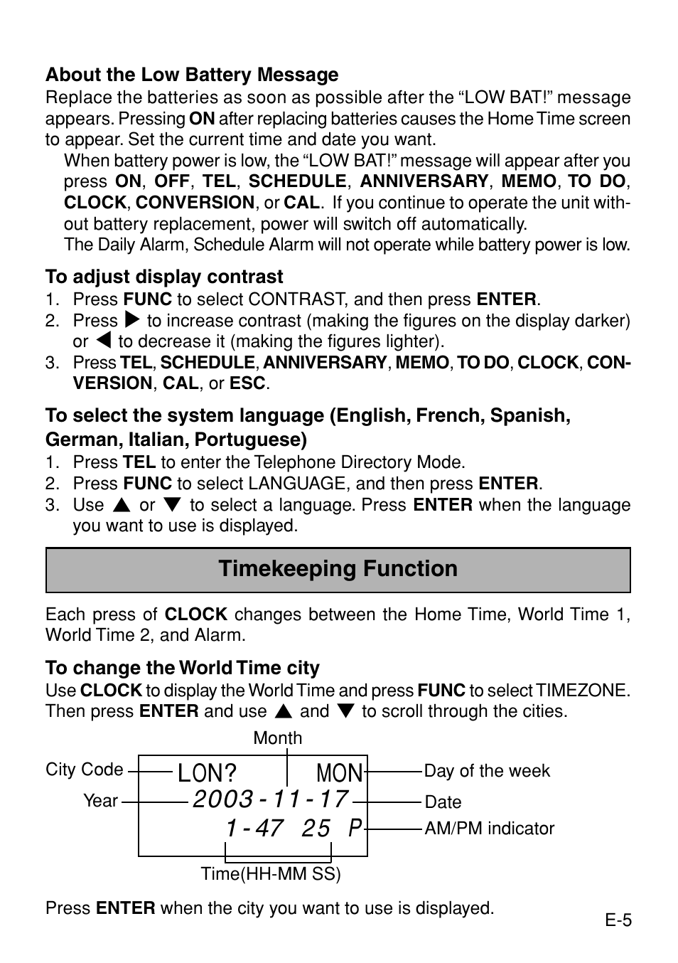 Casio Digital Diary SF-3990 User Manual | Page 7 / 31