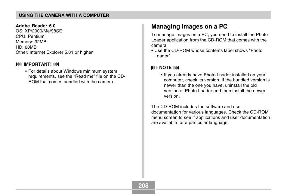 Managing images on a pc | Casio EX-Z5 User Manual | Page 208 / 252