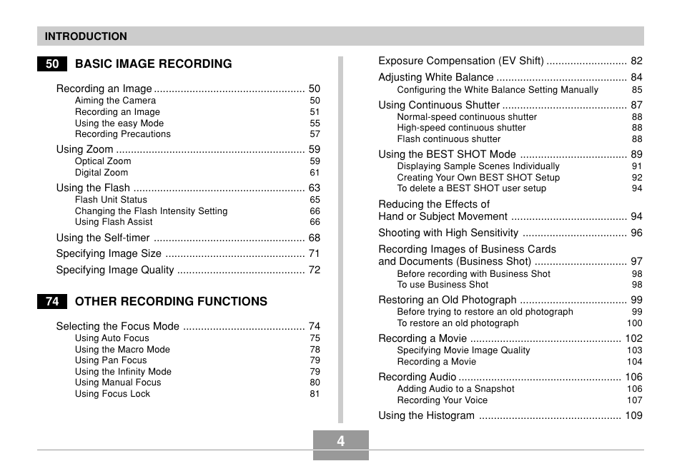 Casio EX-Z5 User Manual | Page 4 / 252