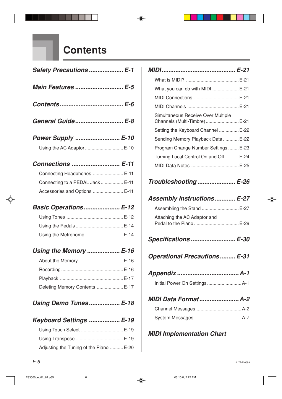 Casio PS-3000 User Manual | Page 8 / 55