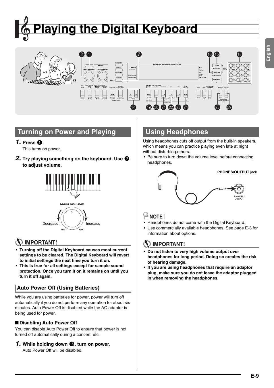 Playing the digital keyboard | Casio WK210ES1A User Manual | Page 11 / 75