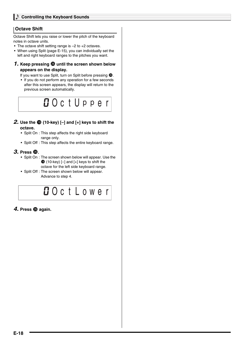 O c t u | Casio WK210ES1A User Manual | Page 20 / 75