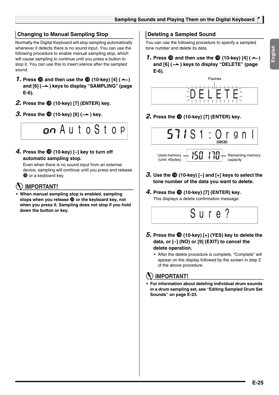 S 1 : o r, S u r e | Casio WK210ES1A User Manual | Page 27 / 75