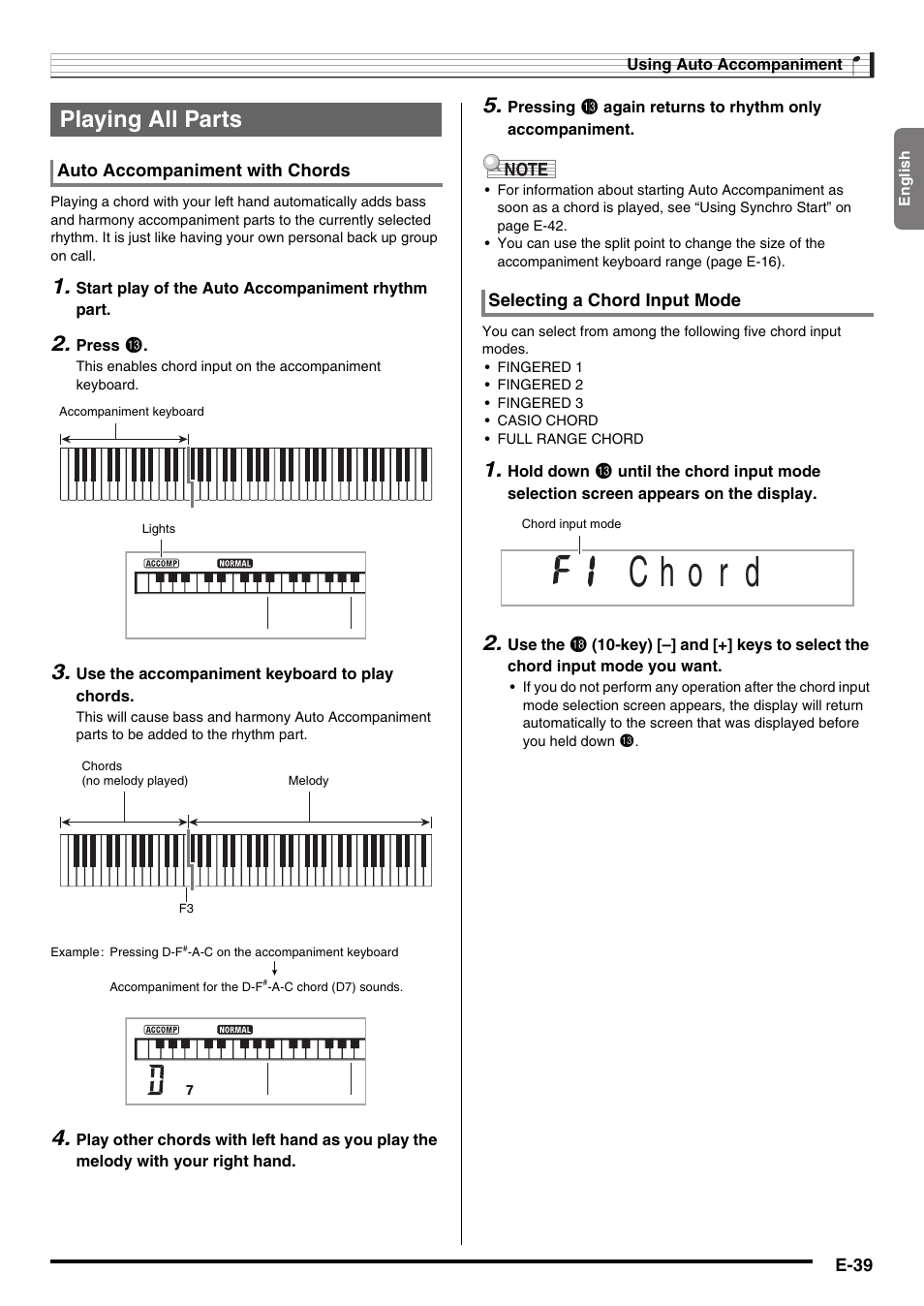 Playing all parts | Casio WK210ES1A User Manual | Page 41 / 75