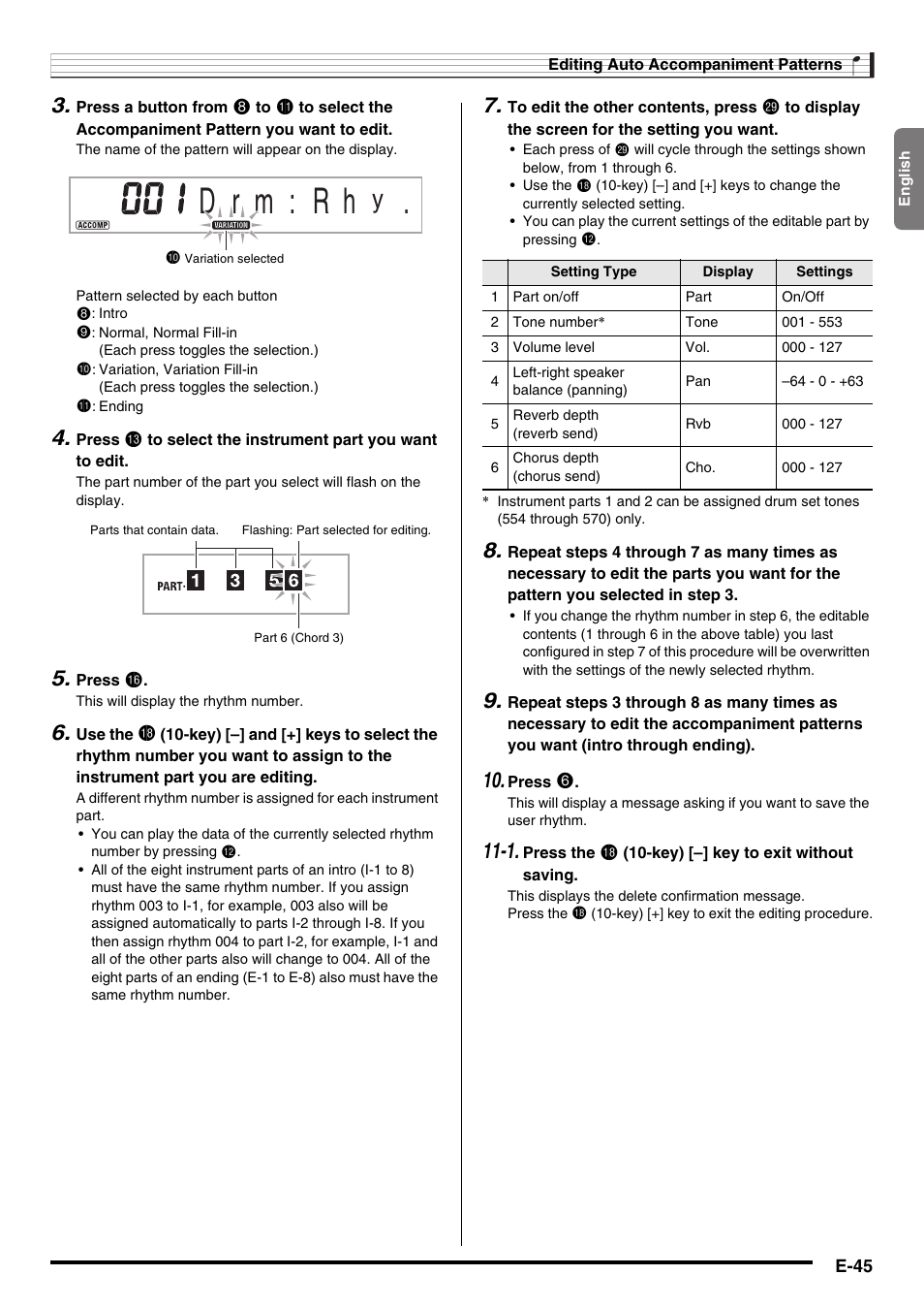 D r m : r h | Casio WK210ES1A User Manual | Page 47 / 75