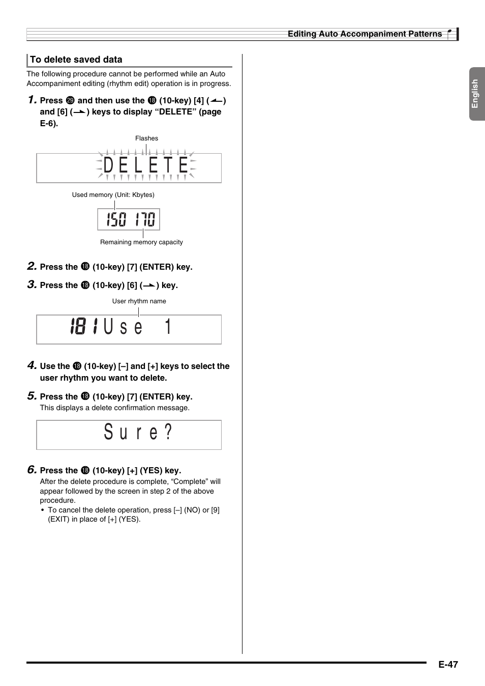 U s e 1, S u r e | Casio WK210ES1A User Manual | Page 49 / 75
