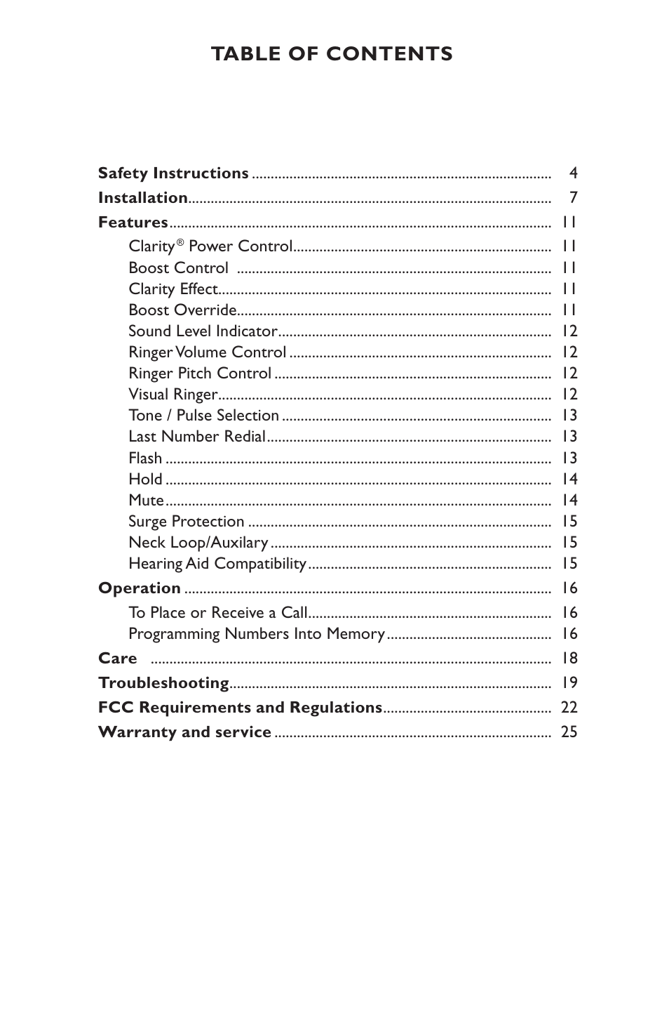 Clarity POWER C1000 User Manual | Page 3 / 56