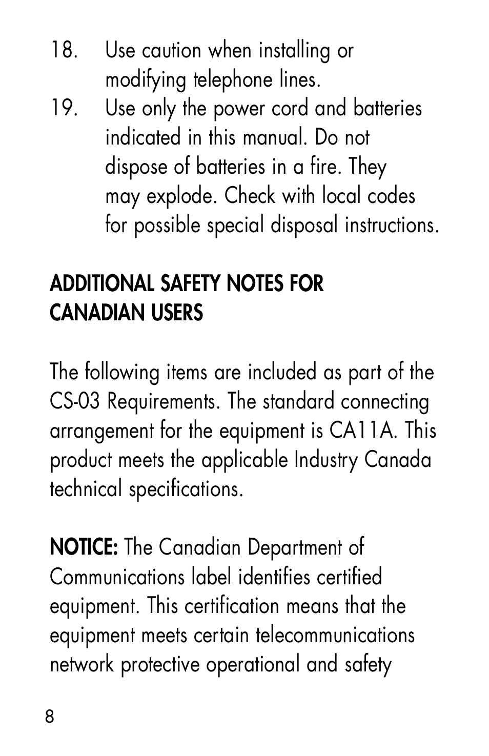 Clarity SR100 User Manual | Page 8 / 26