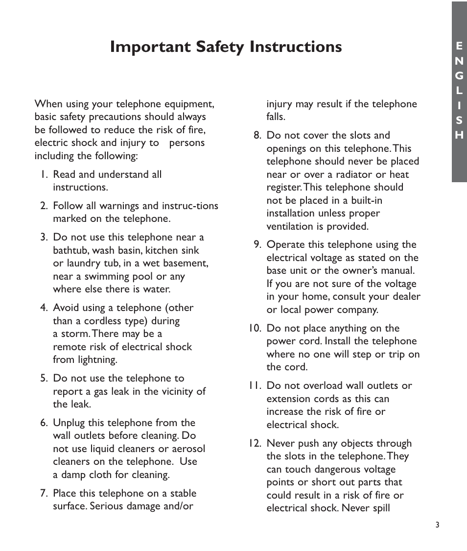 Important safety instructions | Clarity C510 User Manual | Page 4 / 33