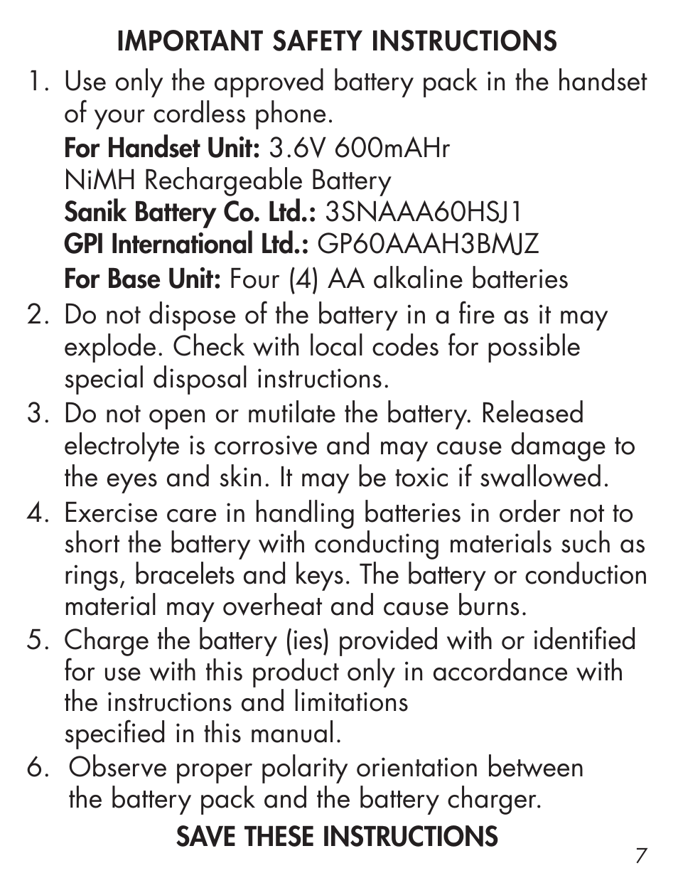 Clarity Cordless Telephone User Manual | Page 7 / 33