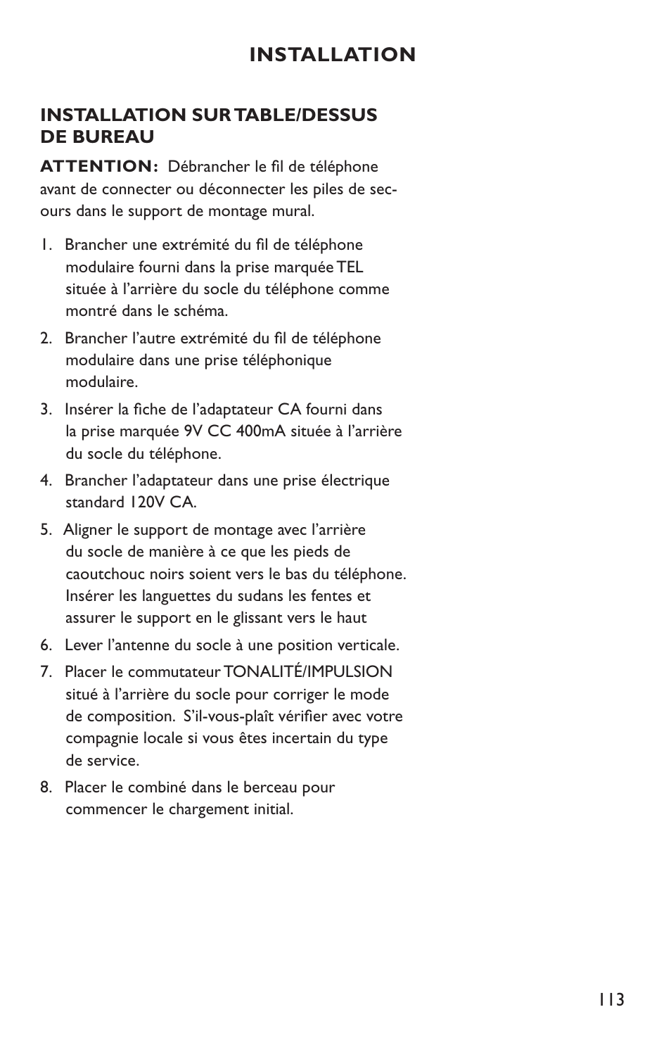 Installation | Clarity C4210 User Manual | Page 113 / 152