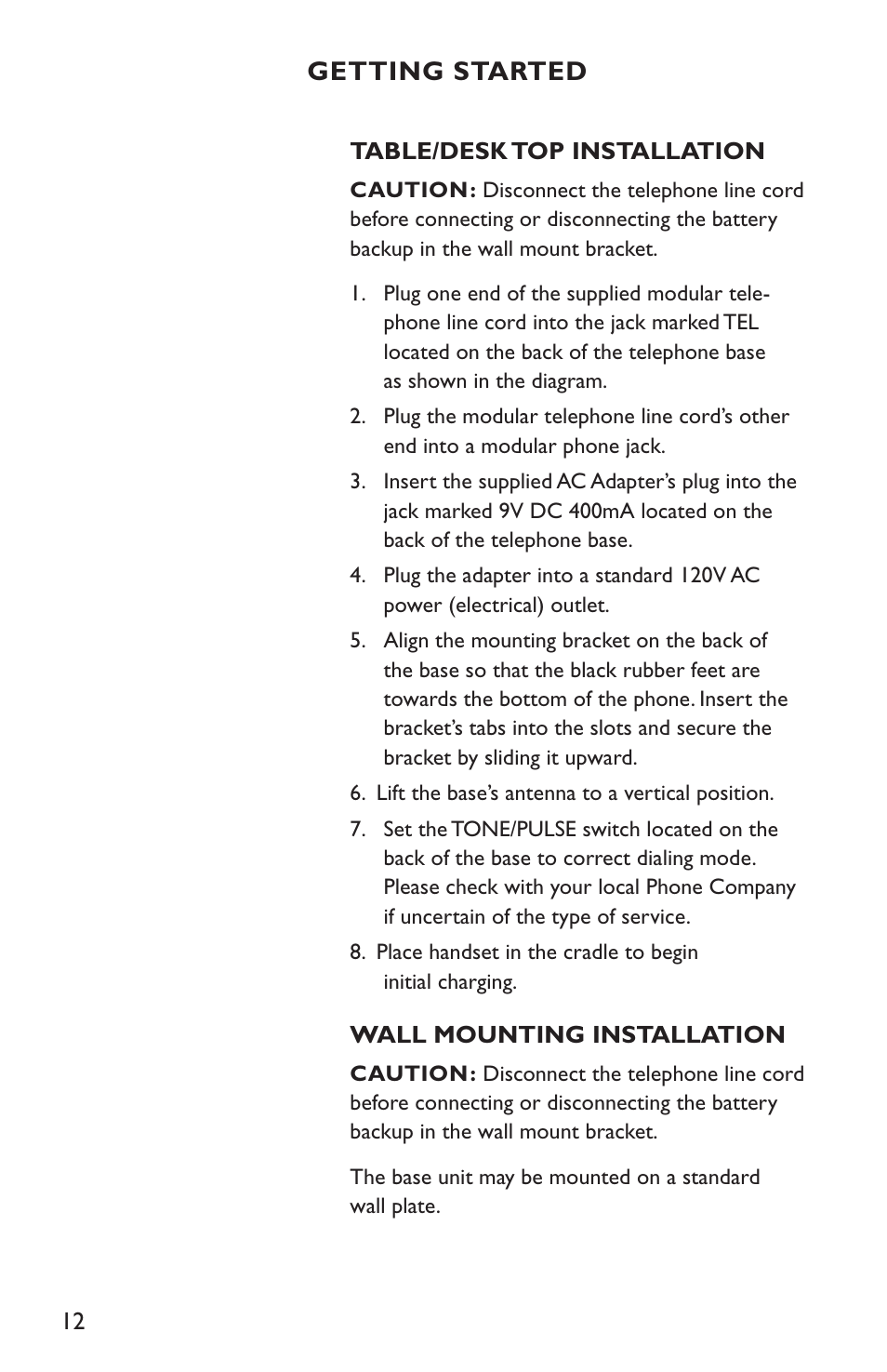 Getting started | Clarity C4210 User Manual | Page 12 / 152