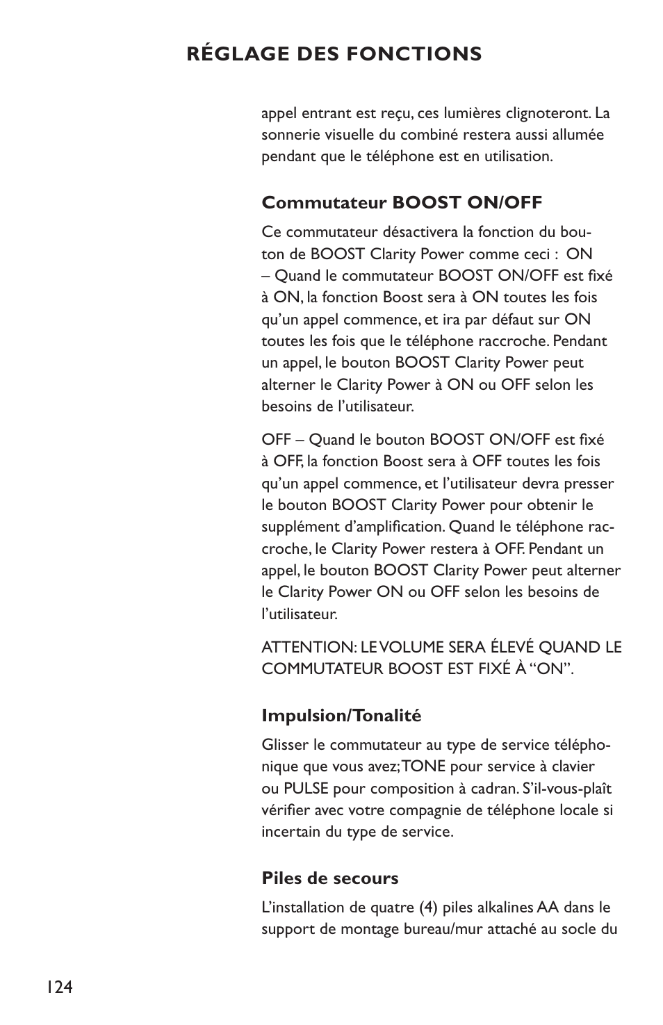 Clarity C4210 User Manual | Page 124 / 152