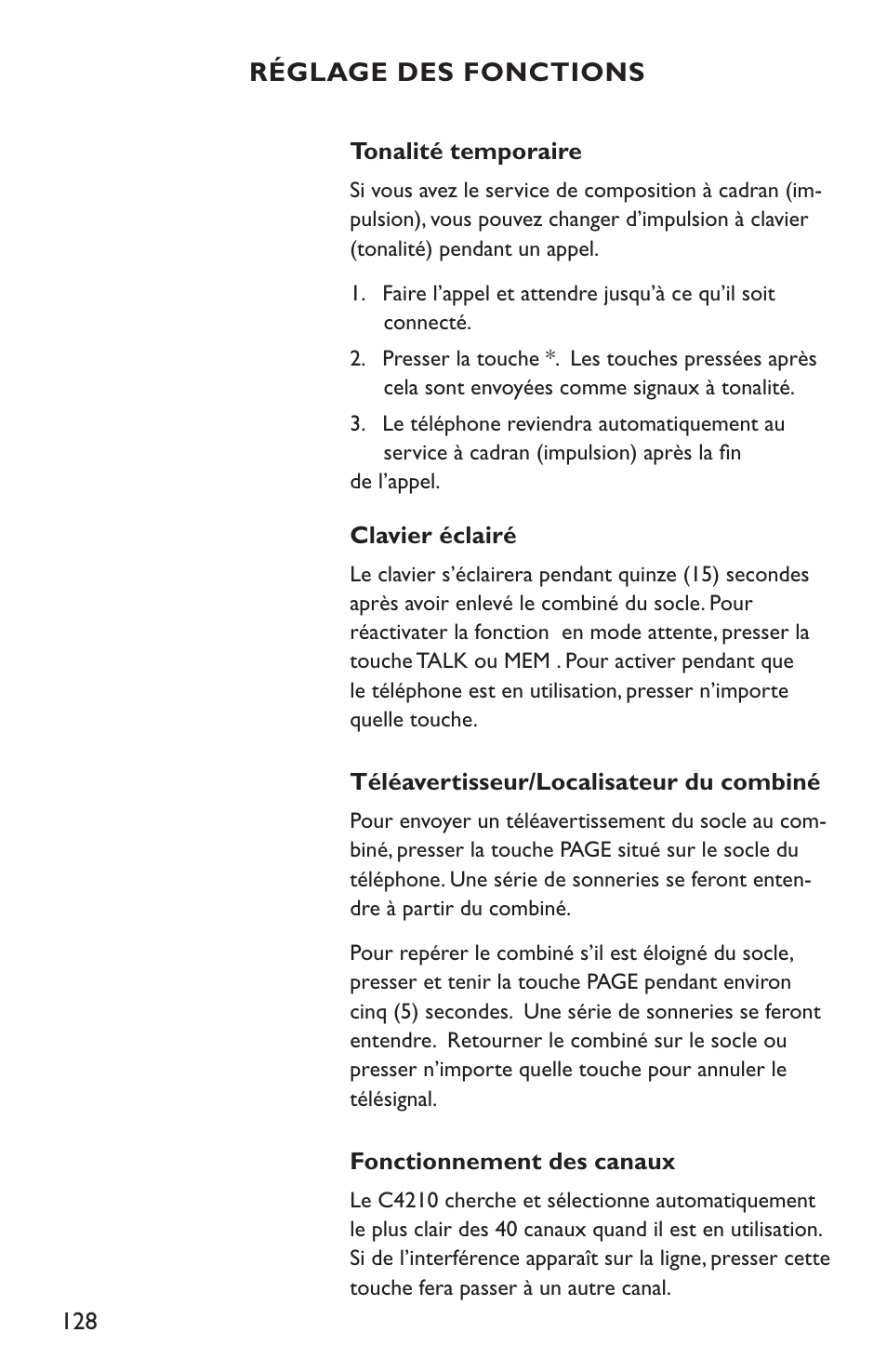 Clarity C4210 User Manual | Page 128 / 152