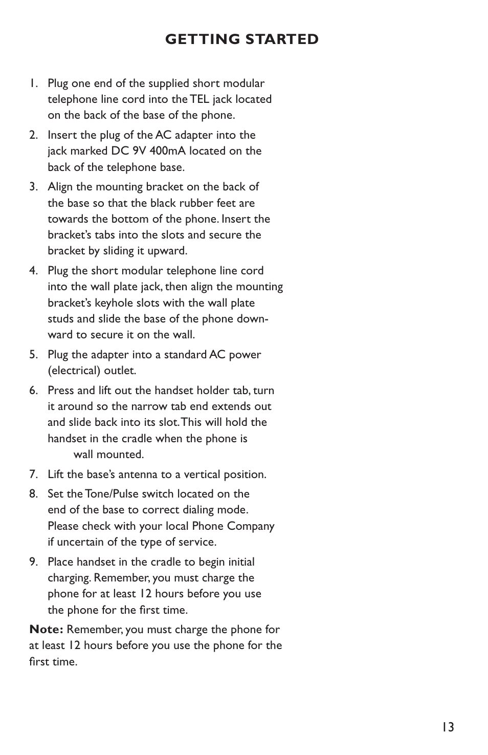 Getting started | Clarity C4210 User Manual | Page 13 / 152