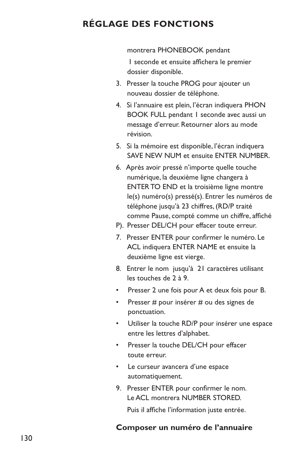 Réglage des fonctions | Clarity C4210 User Manual | Page 130 / 152