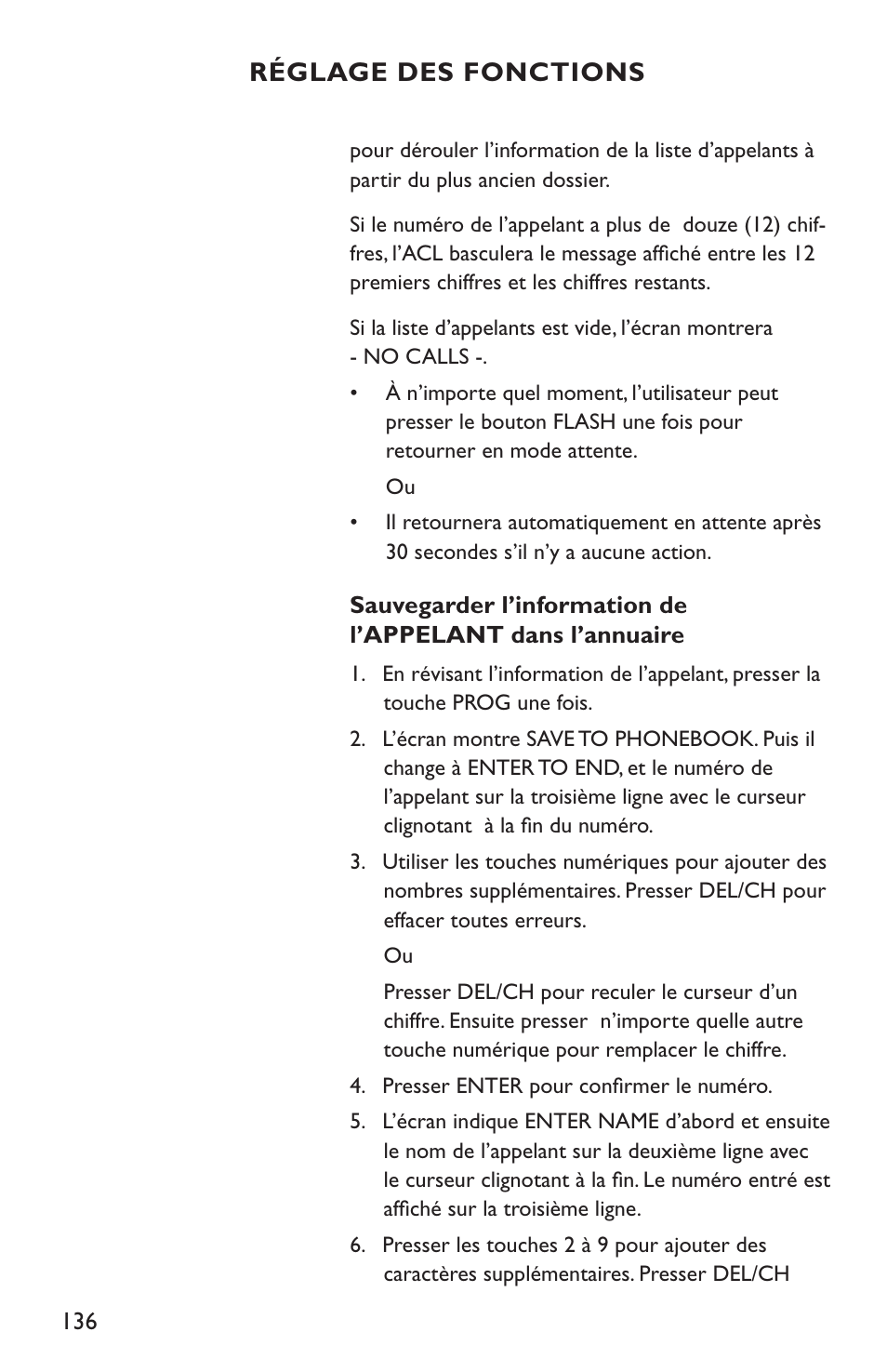 Réglage des fonctions | Clarity C4210 User Manual | Page 136 / 152