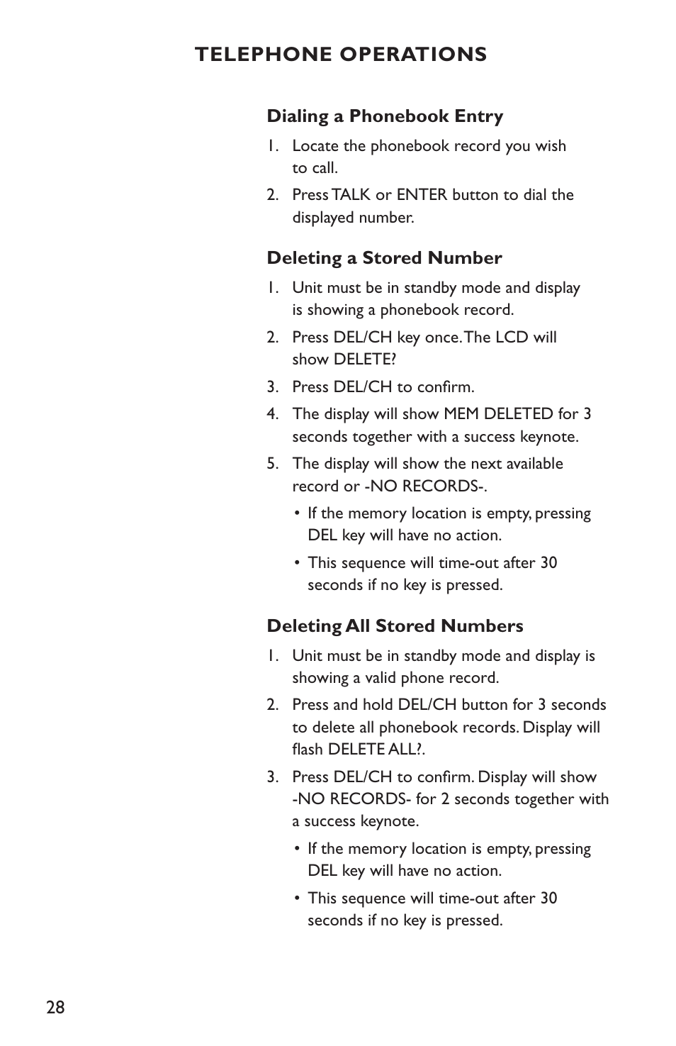Telephone operations | Clarity C4210 User Manual | Page 28 / 152