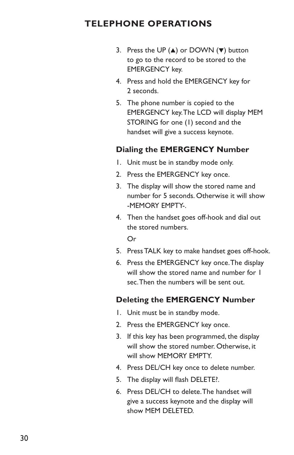 Telephone operations | Clarity C4210 User Manual | Page 30 / 152