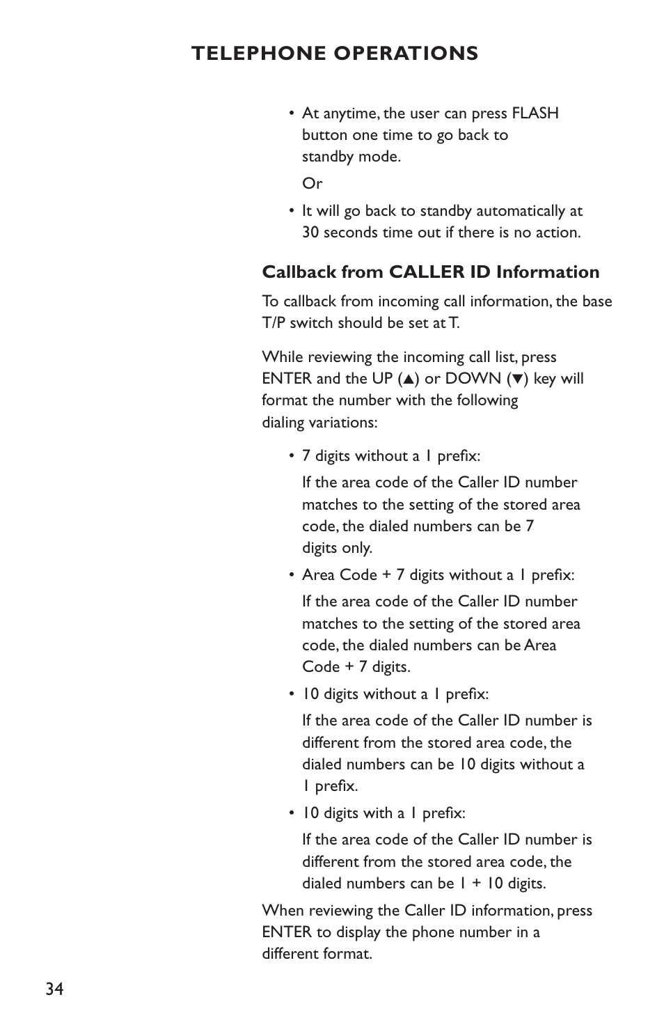 Telephone operations | Clarity C4210 User Manual | Page 34 / 152