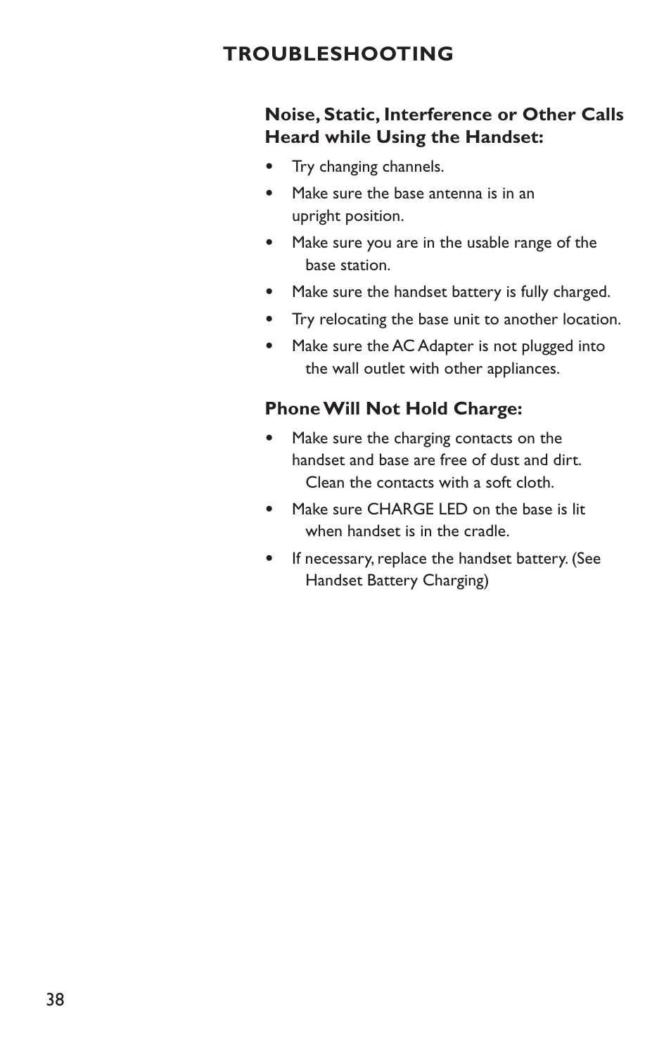 Troubleshooting | Clarity C4210 User Manual | Page 38 / 152