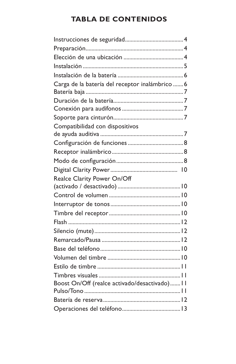 Clarity C4210 User Manual | Page 50 / 152