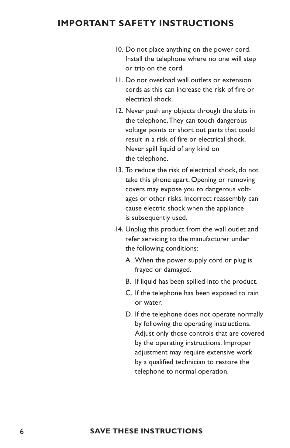 Important safety instructions | Clarity C4210 User Manual | Page 6 / 152