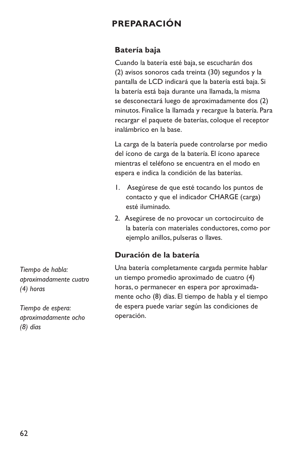 Clarity C4210 User Manual | Page 62 / 152