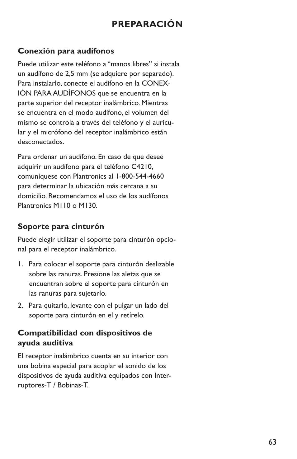 Clarity C4210 User Manual | Page 63 / 152