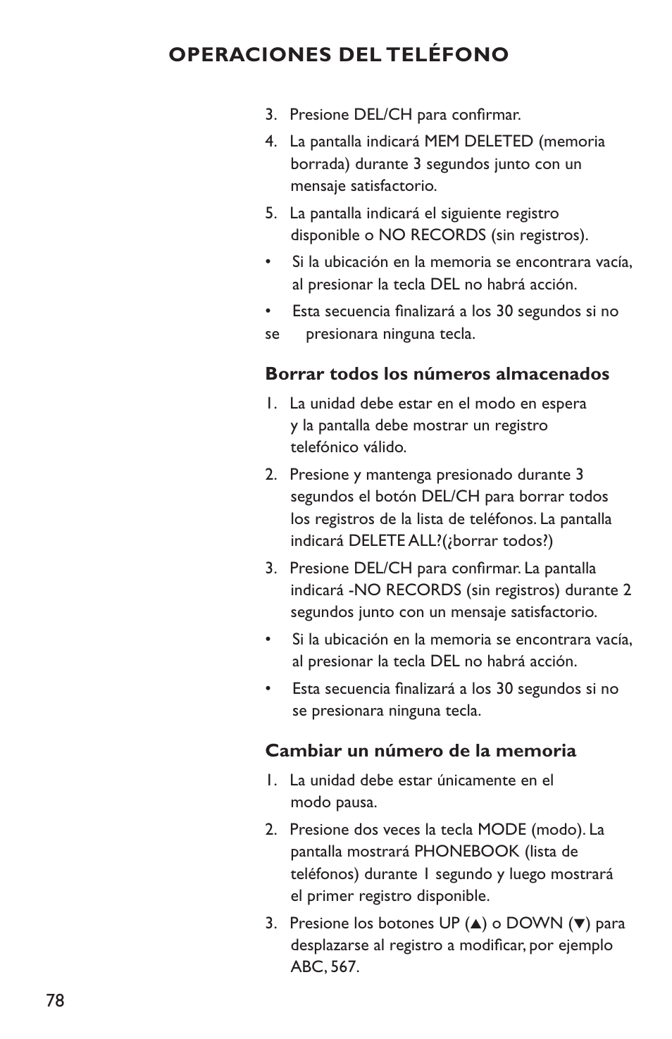Operaciones del teléfono | Clarity C4210 User Manual | Page 78 / 152